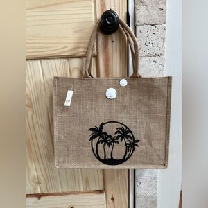 Custom lg burlap jute beach, grocery tote Easter basket 15.3 × 12.2 x 5.9  #5